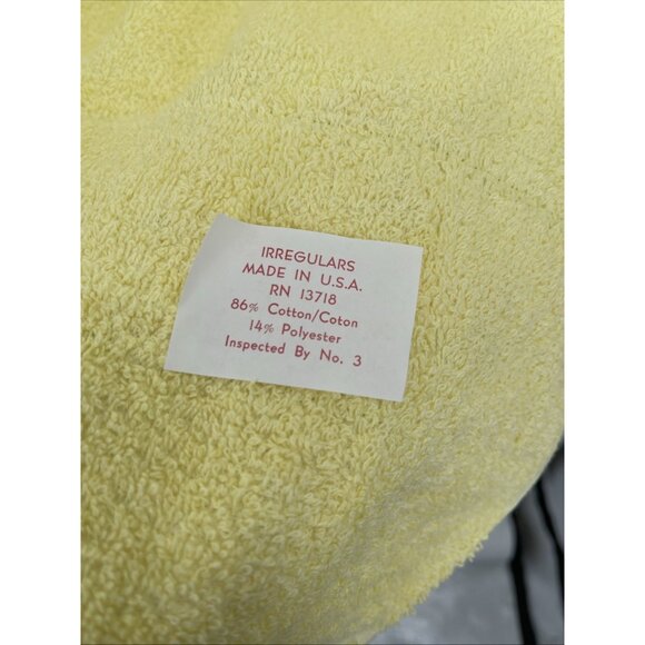 3 Vintage Irregulars Yellow Bath Towels Embroidered Flower Hand Towel Retro - Picture 8 of 14